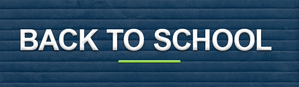 Text: "BACK TO SCHOOL" on a blue background.
